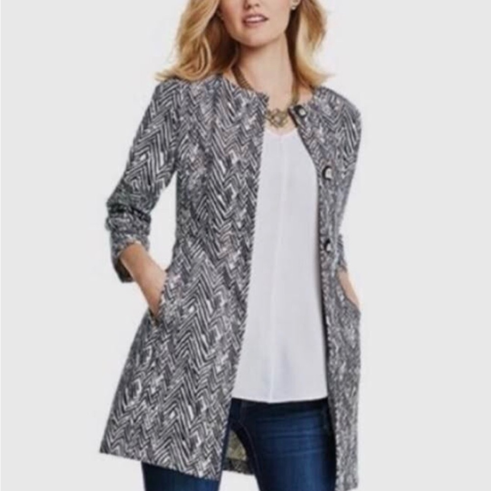 CAbi Zig Zag Ponte Knit Jacket